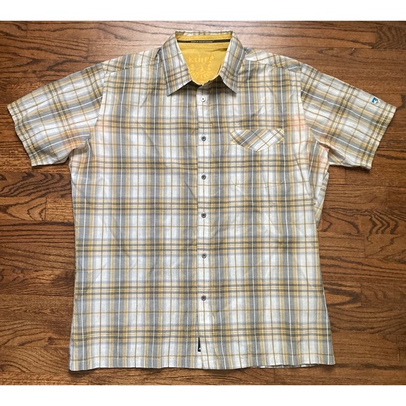 Kuhl Other - Kuhl Shirt Mens Size Large Textured Plaid Short Sleeve Button Up Hiking Light